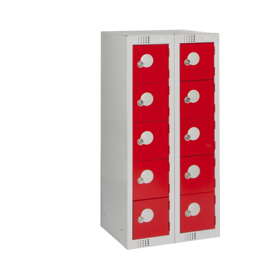 Ten Door Personal Effects Locker Red Camlock
