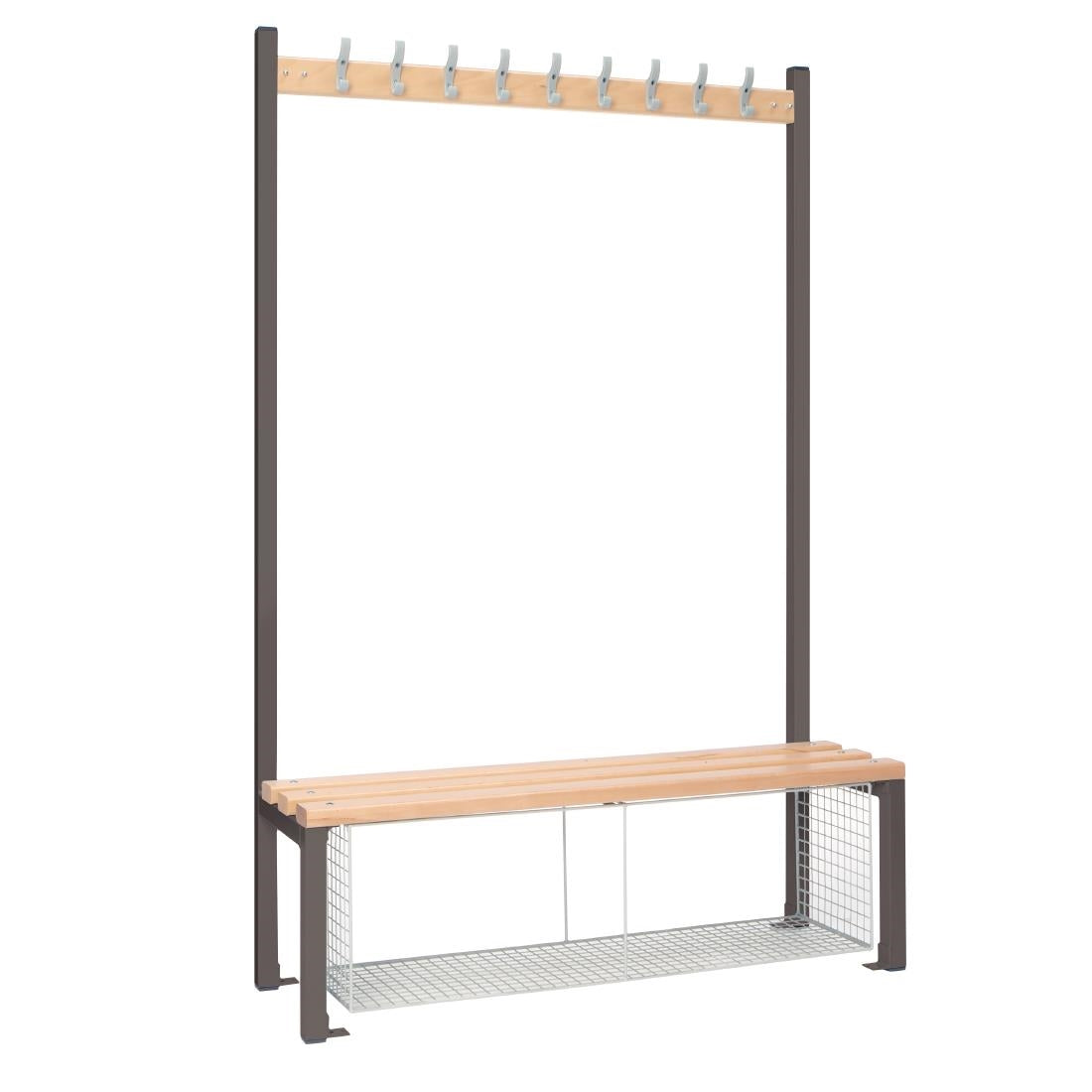 Single-Sided Island Seating with Mesh Tray Dark Grey 1200mm