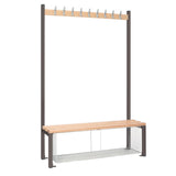 Single-Sided Island Seating with Mesh Tray Dark Grey 1200mm