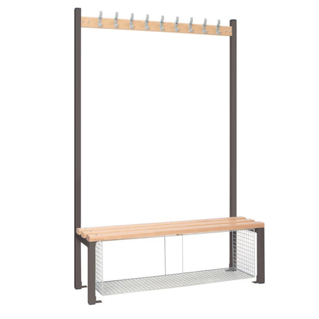 Single-Sided Island Seating with Mesh Tray Dark Grey 1200mm