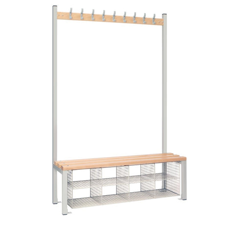 Single-Sided Island Seating with Mesh Basket Grey 1200mm