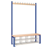 Single-Sided Island Seating with Mesh Basket Blue 1200mm