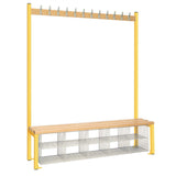 Single-Sided Island Seating with Mesh Basket Yellow 1500mm