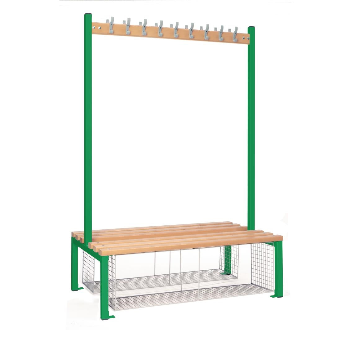 Double-sided Island Seating with Mesh Tray Green 1200mm