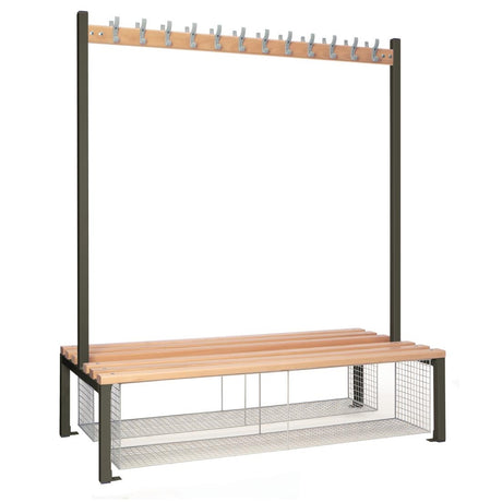 Double-sided Island Seating with Mesh Tray Dark Grey 1500mm