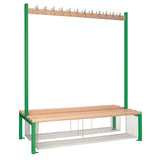 Double-sided Island Seating with Mesh Tray Green 1500mm