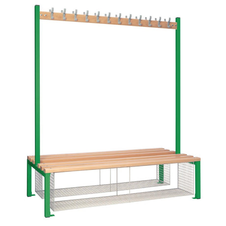 Double-sided Island Seating with Mesh Tray Green 1500mm