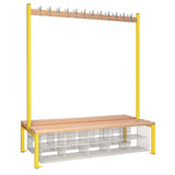 Double-Sided Island Seating with Mesh Basket Yellow 1500mm
