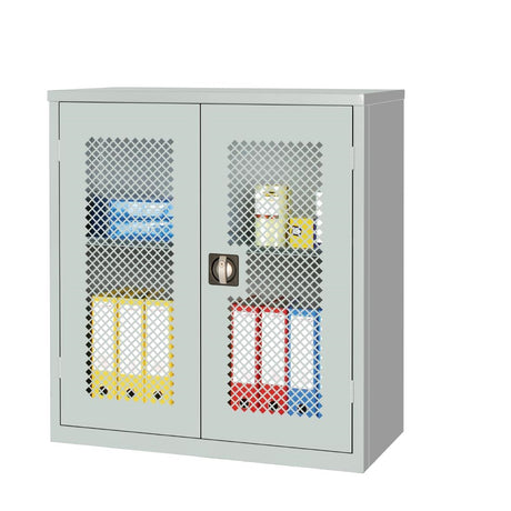 Small Mesh-Fronted Stock Control Cupboard Grey