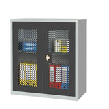 Small Mesh-Fronted Stock Control Cupboard Dark Grey
