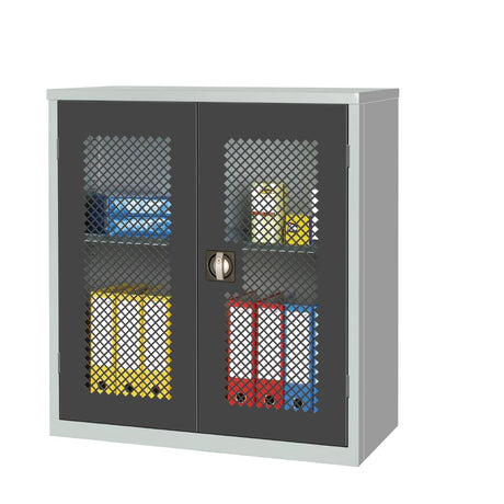 Small Mesh-Fronted Stock Control Cupboard Dark Grey
