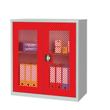 Small Mesh-Fronted Stock Control Cupboard Red