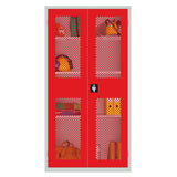 Large Mesh-Fronted Stock Control Cupboard Red