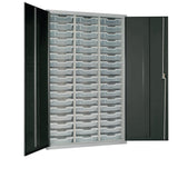 51 Tray High-Capacity Storage Cupboard - Dark Grey with Transparent Trays