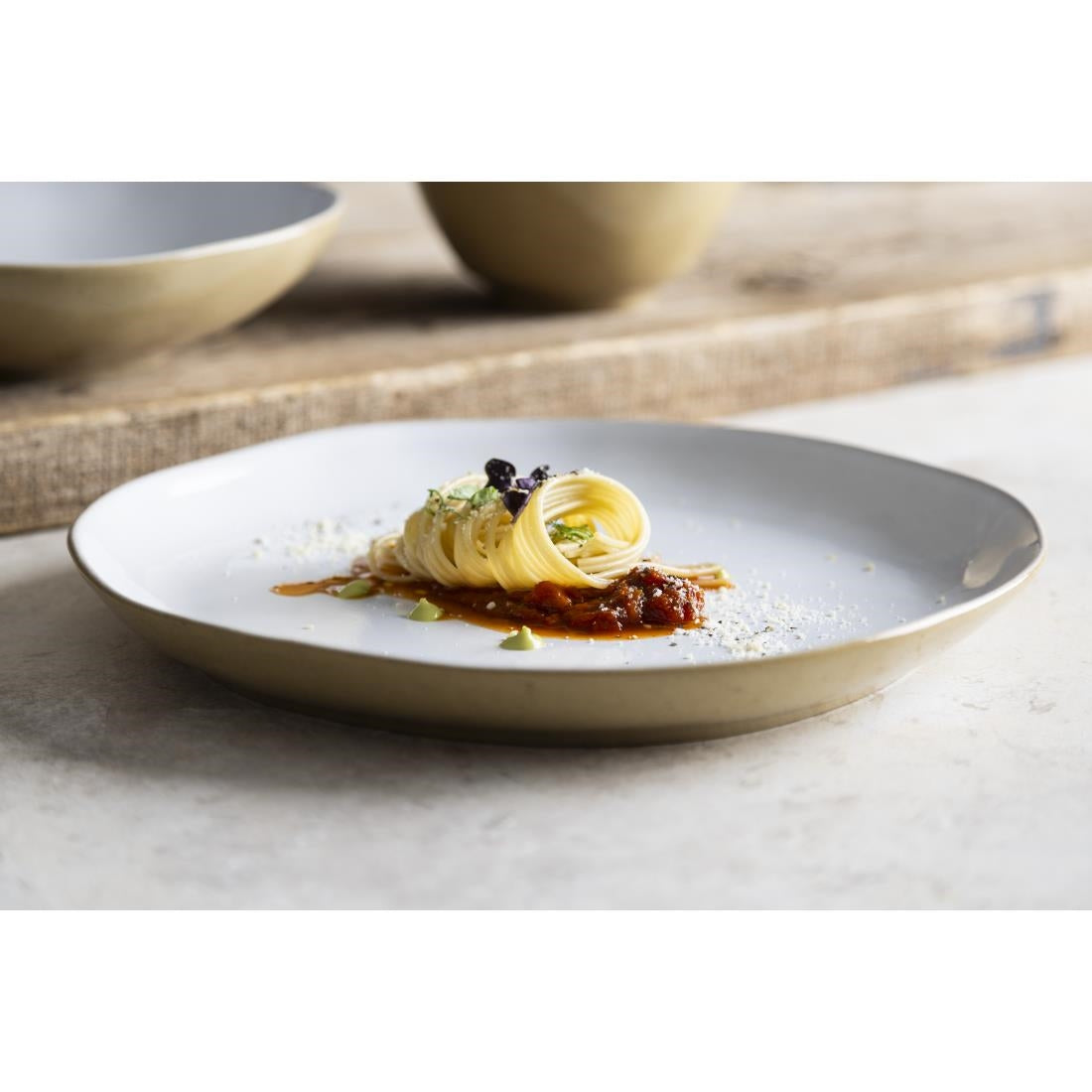 Olympia Raw Recycled Clay Coupe Plates Natural 260mm (6 Pack)