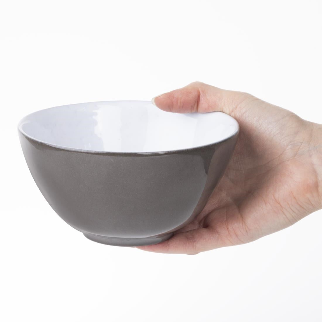 Olympia Raw Recycled Clay Deep Bowls Charcoal 140mm (6 Pack)