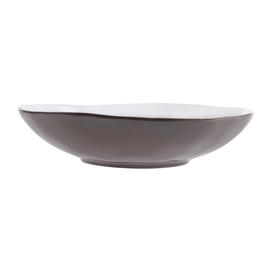 Olympia Raw Recycled Clay Coupe Bowls Charcoal 230mm (6 Pack)