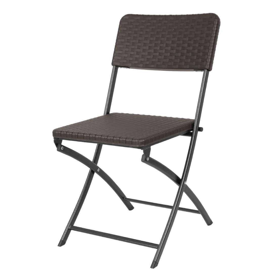 Bolero Rattan Folding Chairs Brown (2 Pack)