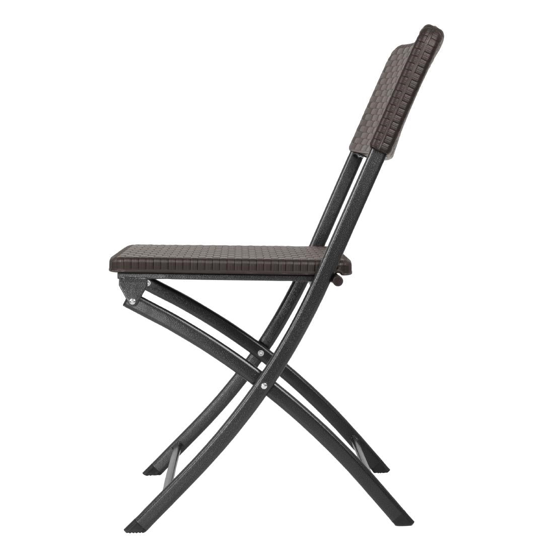 Bolero Rattan Folding Chairs Brown (2 Pack)