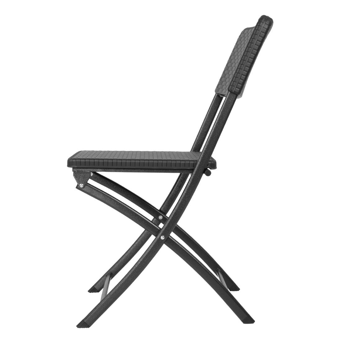 Bolero Rattan Folding Chair Black (2 Pack)