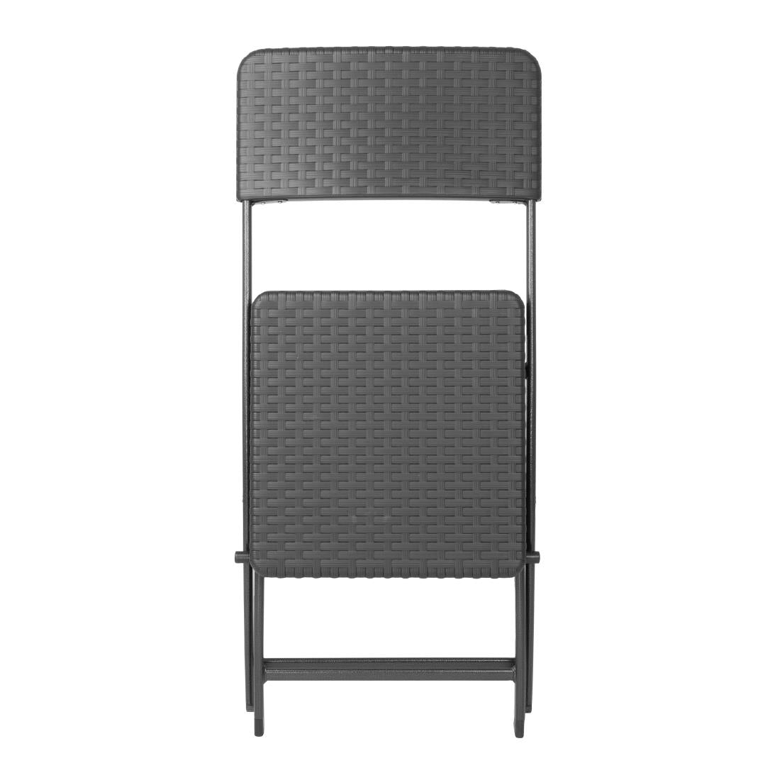 Bolero Rattan Folding Chair Black (2 Pack)
