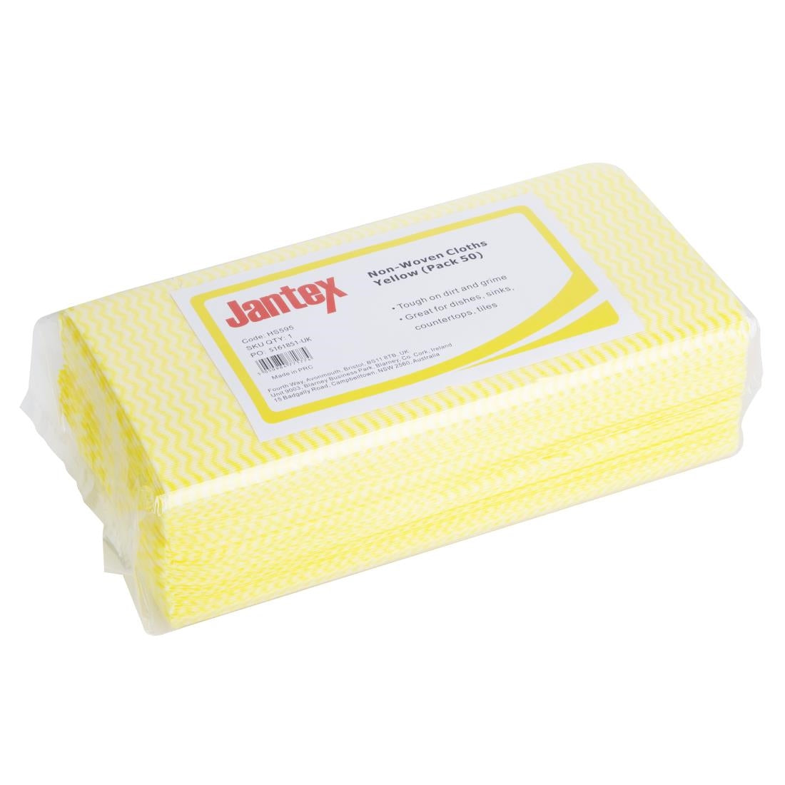 Jantex Non-Woven Cloths Yellow (Pack of 50)