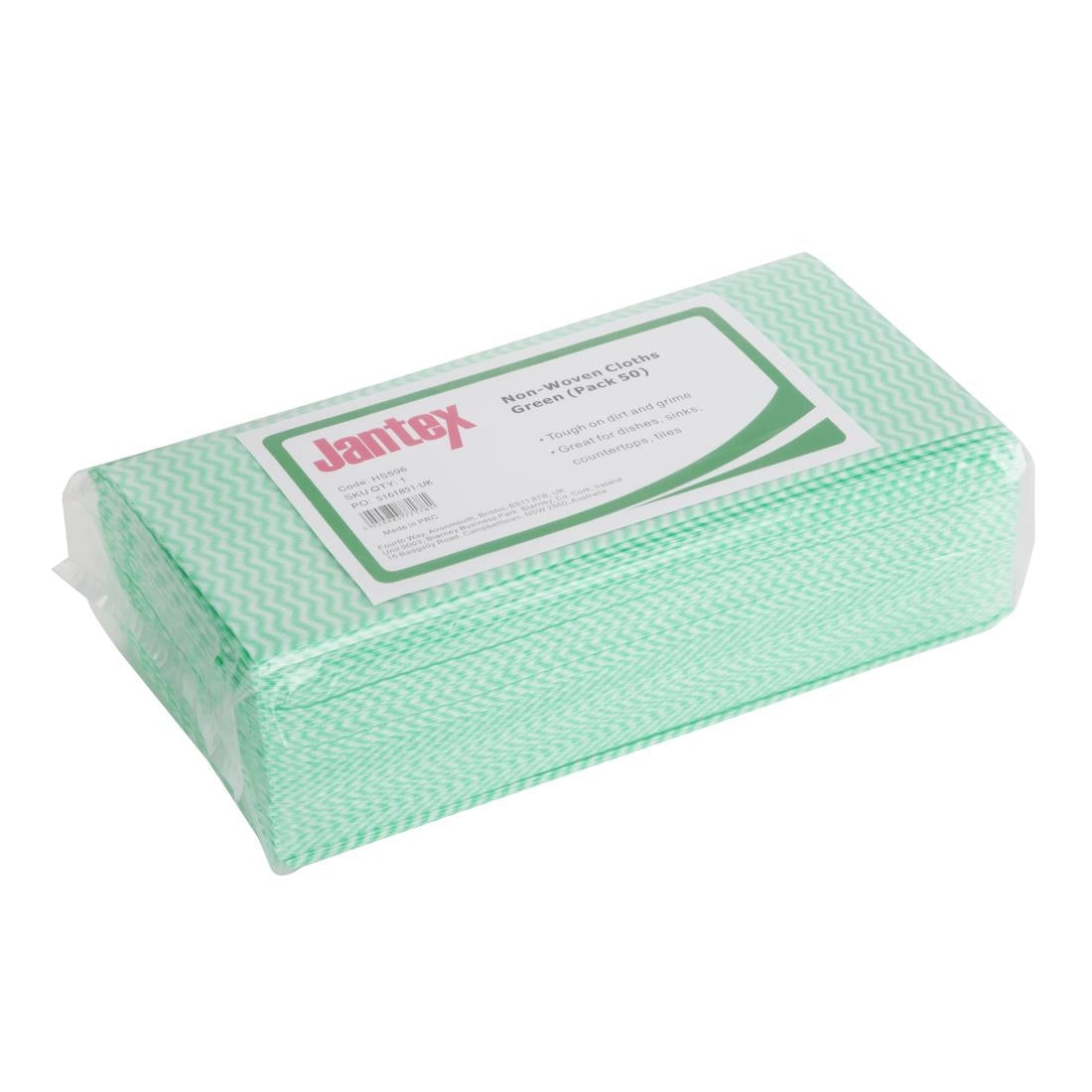 Jantex Non-Woven Cloths Green (Pack of 50)