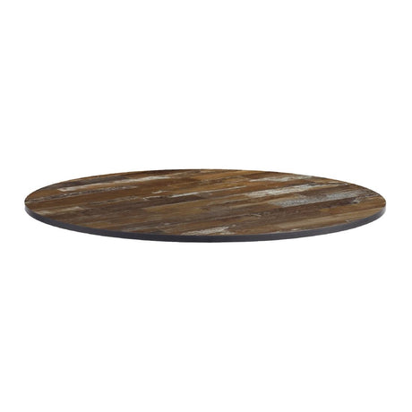 Extrema Round Planked Vintage Wood Table Top 690mm