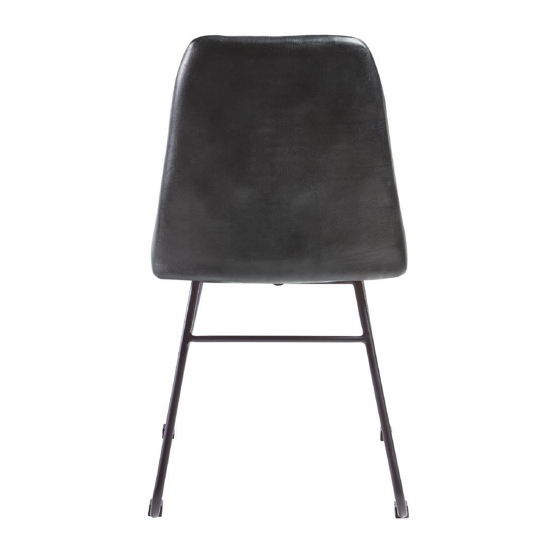 Harland Side Chairs Leather Vintage Black (2 Pack)