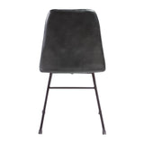 Harland Side Chairs Leather Vintage Black (2 Pack)