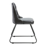 Harland Side Chairs Leather Vintage Black (2 Pack)