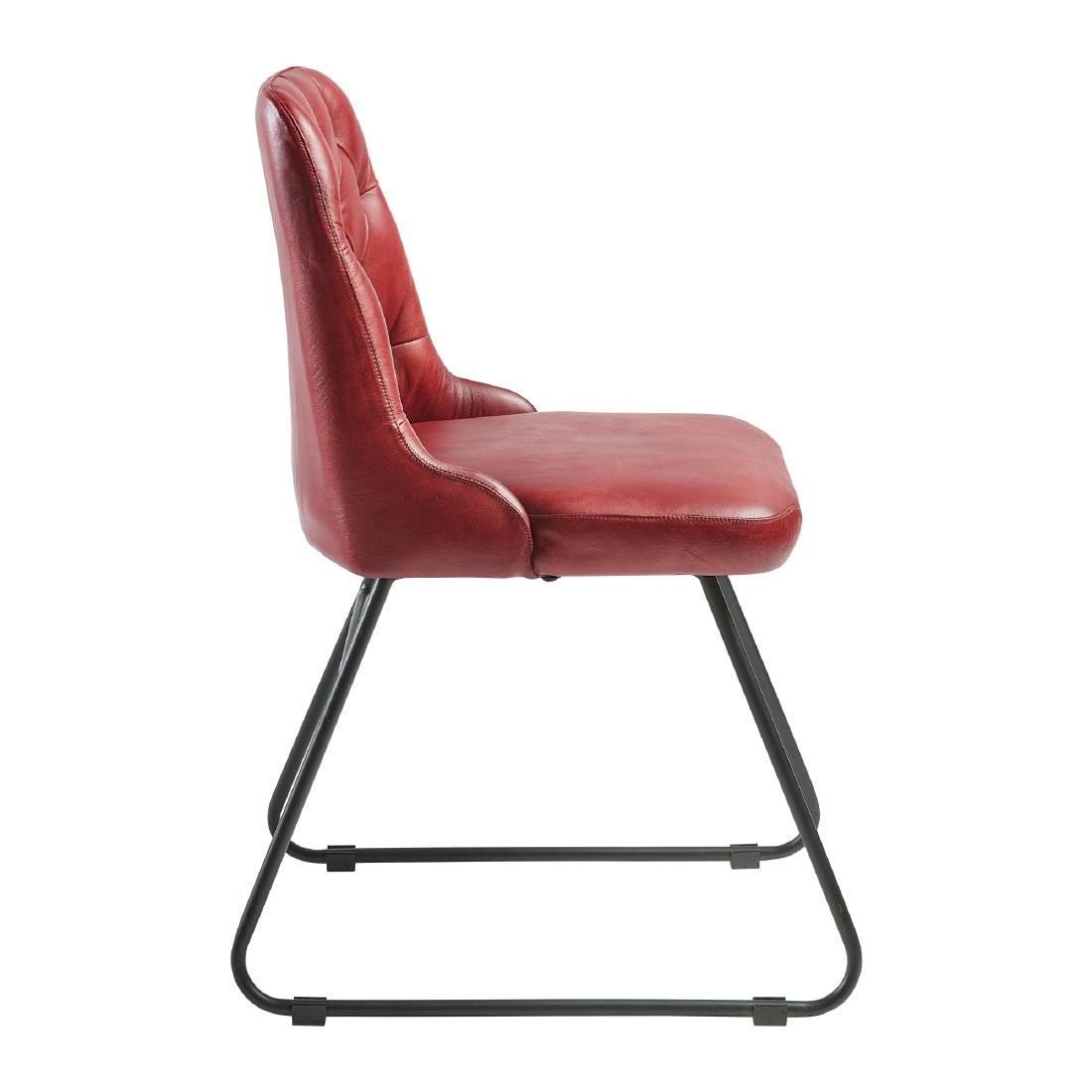 Harland Side Chairs Leather Vintage Red (2 Pack)