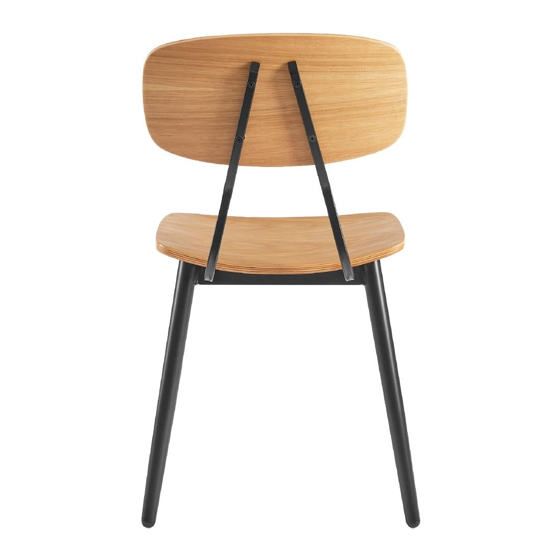 Juna Side Chairs Ply Oak & Black Steel (2 Pack)