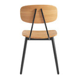 Juna Side Chairs Ply Oak & Black Steel (2 Pack)