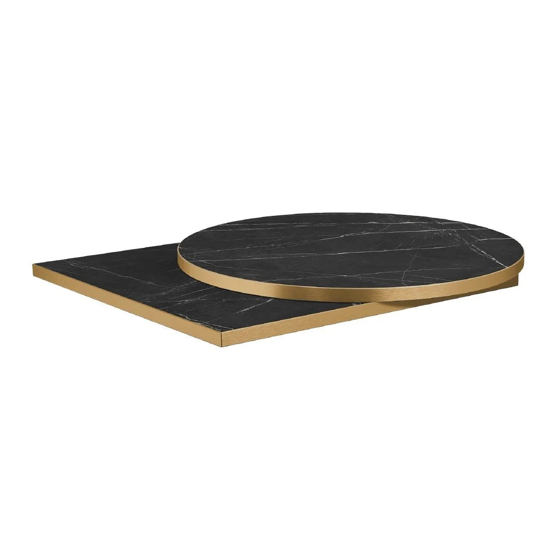 Omega Square Laminate Table Top Black Marble 600x600mm