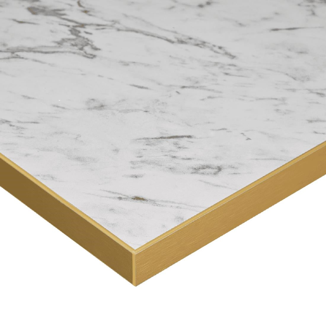 Omega Square Laminate Table Top White Carrara Marble 800x800mm