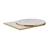 Omega Square Laminate Table Top White Carrara Marble 600x600mm