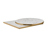 Omega Square Laminate Table Top White Carrara Marble 600x600mm