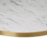 Omega Round Laminate Table Top White Carrara Marble 700mm