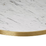 Omega Round Laminate Table Top White Carrara Marble 800mm