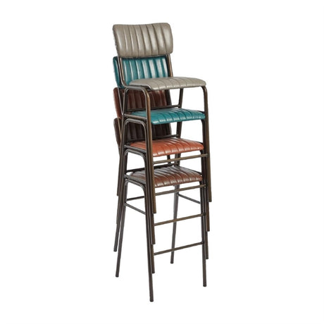 Tavo Stacking Bar Stool Vintage Black (Pack of 2)