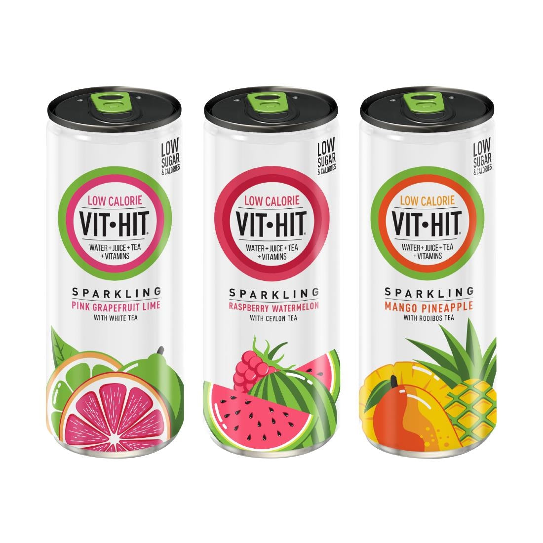 VITHIT Sparkling Raspberry & Watermelon Vitamin Water 330ml (12 Pack)