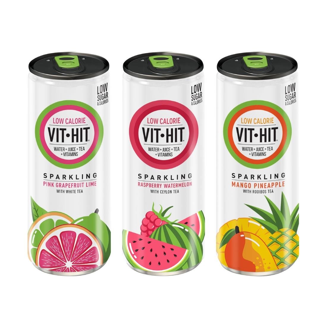 VITHIT Sparkling Mango & Pineapple Vitamin Water 330ml (12 Pack)