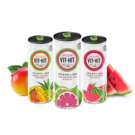 VITHIT Sparkling Mango & Pineapple Vitamin Water 330ml (12 Pack)