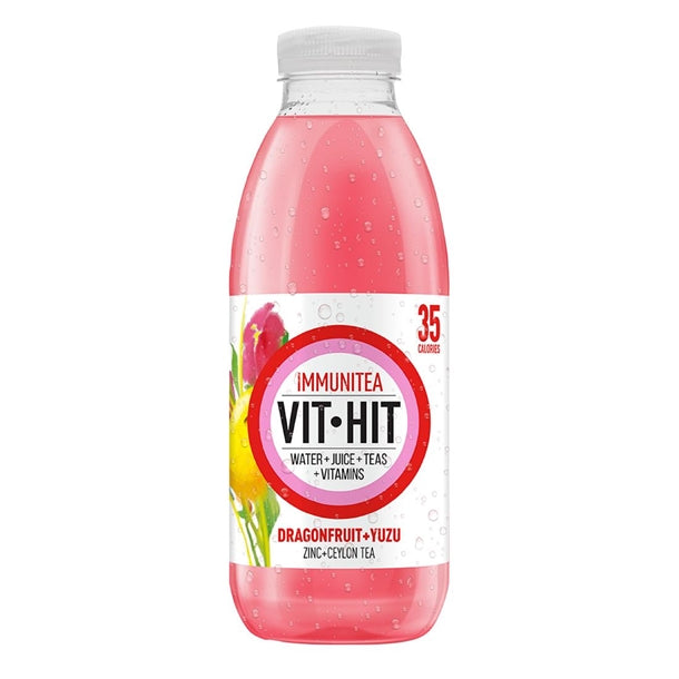 VITHIT Immunitea Dragonfruit & Yuzu Vitamin Water 500ml (Pack of 12)