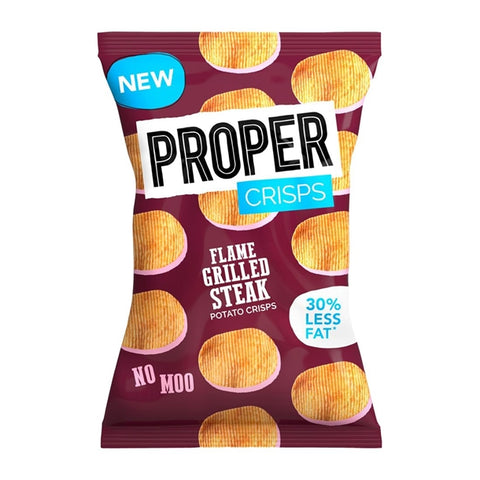 Propercrisps Flame Grilled Steak Flavour 30g (Pack of 24)