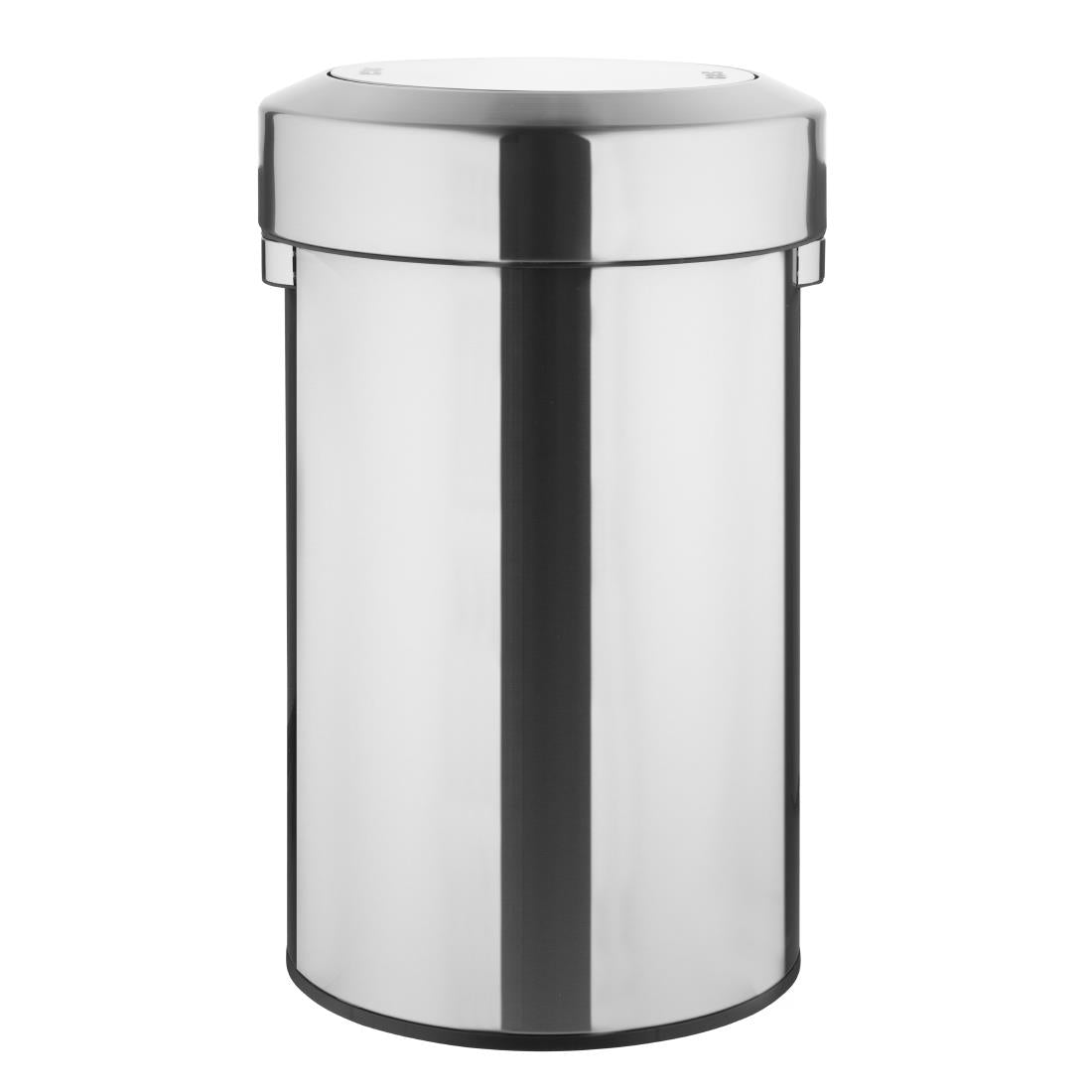 Bolero Bin with Swing Lid Brushed Steel 70Ltr