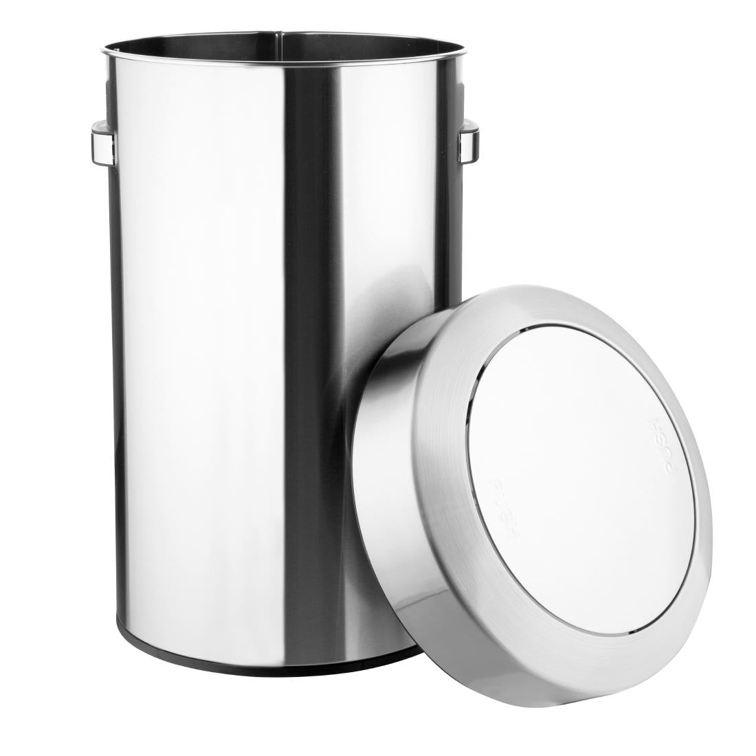 Bolero Bin with Swing Lid Brushed Steel 70Ltr