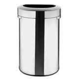 Bolero 'D' Shape Bin with Open Lid Brushed Steel 86Ltr