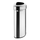 Bolero 'D' Shape Bin with Open Lid Brushed Steel 86Ltr